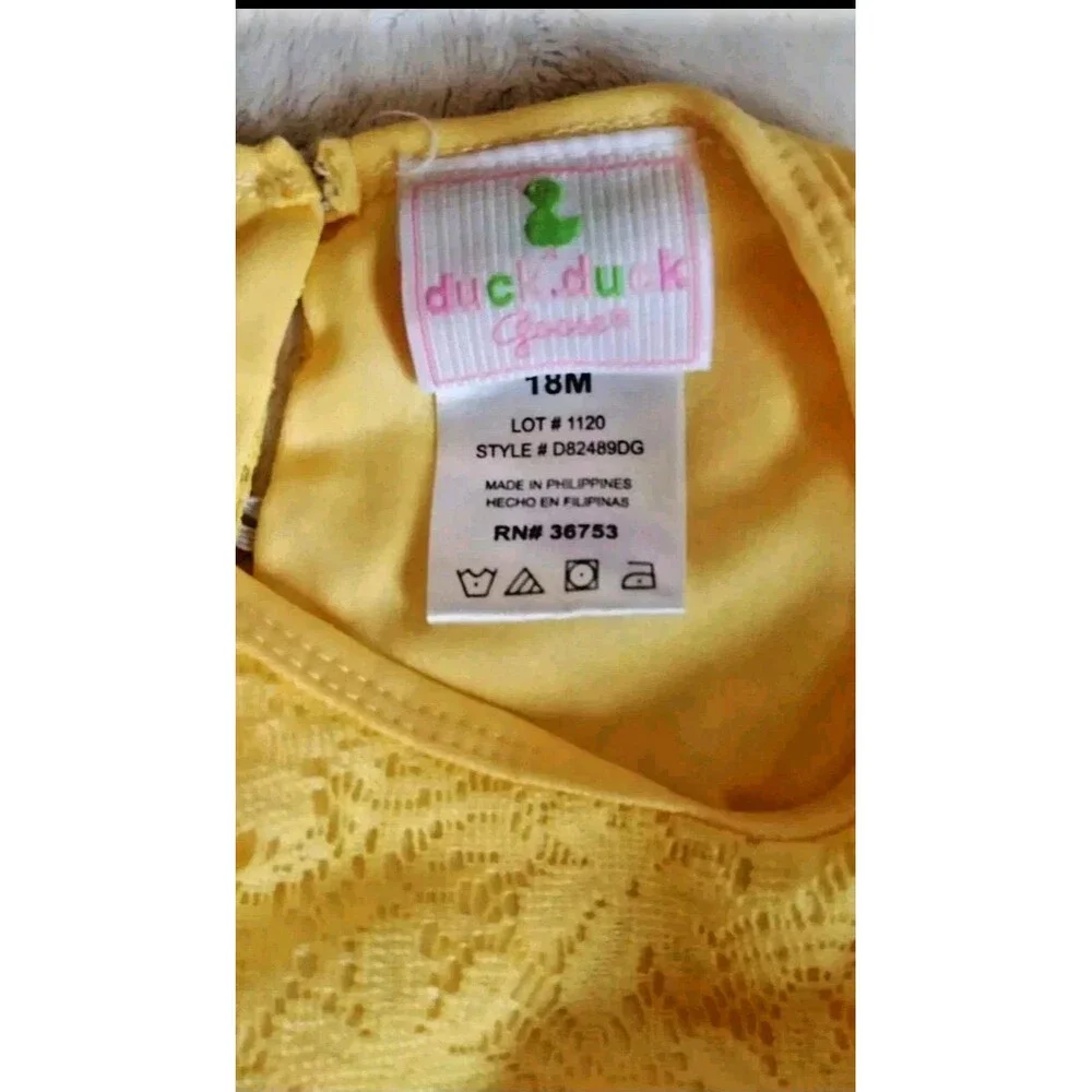 dress 18 month girls Duck Duck Goose yellow lace sleeveless infant wear baby
